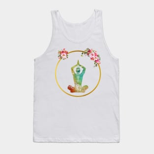 Meditating Man with Hands Raised and Chakras Tank Top
